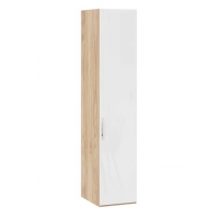 Шкаф для белья Эмбер с 1 глухой дверью Яблоня Беллуно, Белый глянец